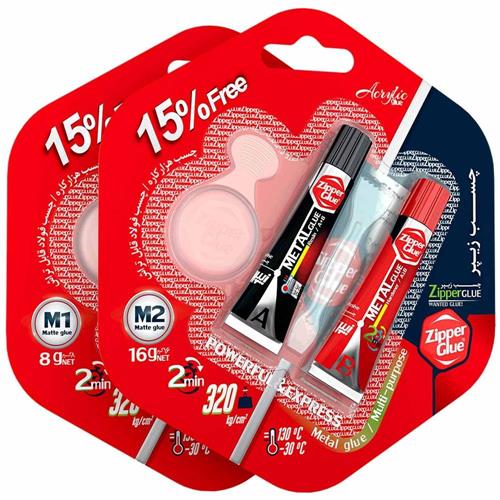 چسب دوقلو 16 گرم شفاف زیپر